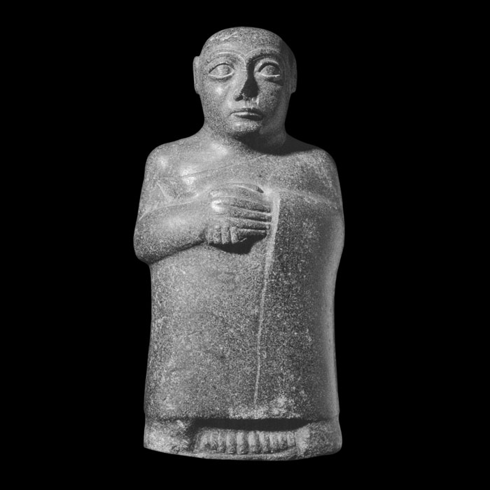 Orant sumérien - Antiquités orientales - Reproduction d’une sculpture du Musée du Louvre, Paris