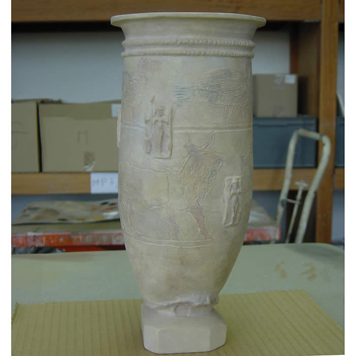 Vase decorated with nude goddesses, known as the Ishtar vase - Eastern antiquities - Reproduction d’une sculpture du Musée du Louvre, Paris