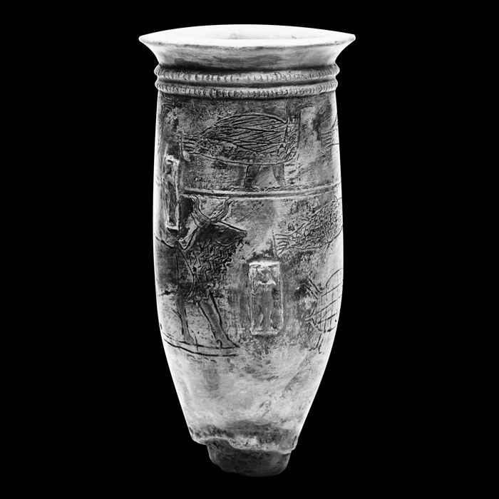 Vase decorated with nude goddesses, known as the Ishtar vase - Eastern antiquities - Reproduction d’une sculpture du Musée du Louvre, Paris