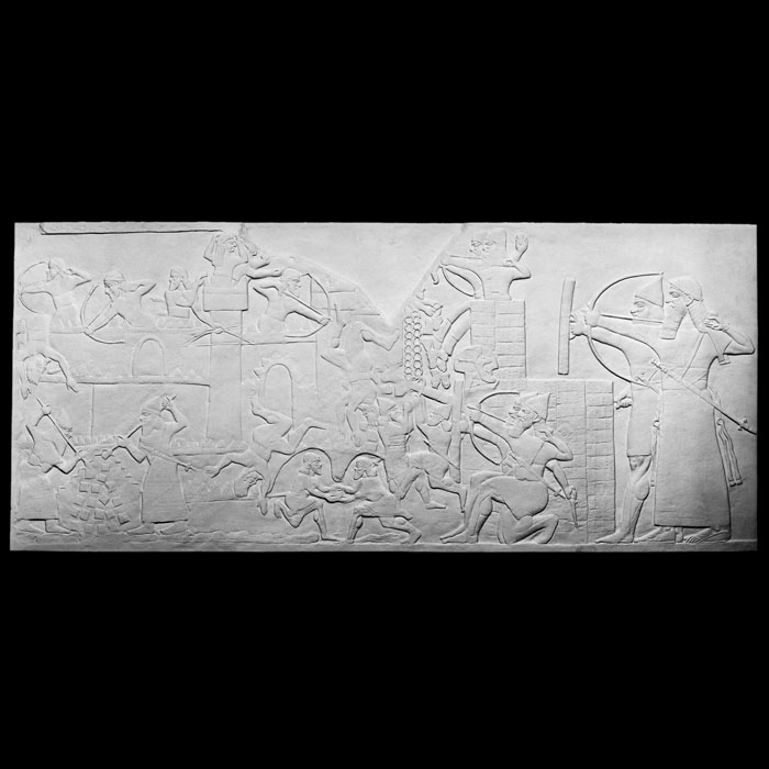 Bas-relief of the battle of King Assurnasirpal II - Eastern antiquities - Reproduction d’une sculpture du British Museum, Londres