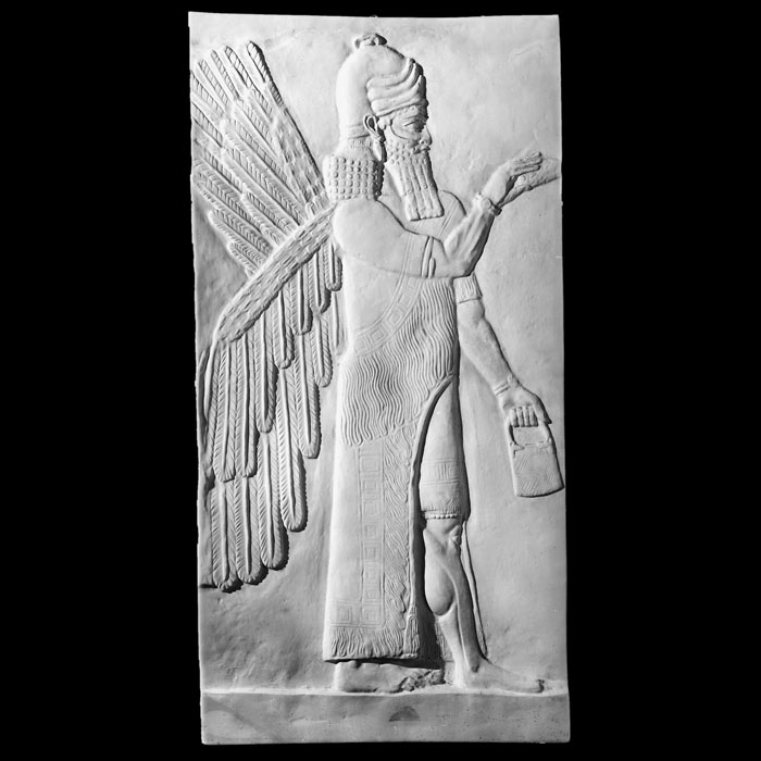Winged blessing genie from Khorsabad - Eastern antiquities - Reproduction d’une sculpture du Musée du Louvre, Paris