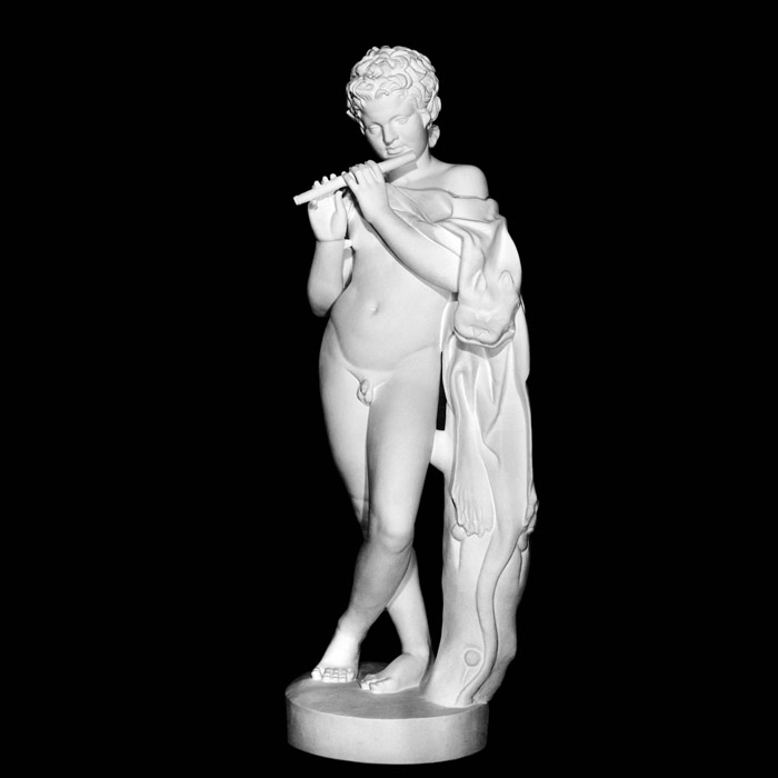 Jeune satyre jouant de la flûte - Antiquités gréco-romaines - Reproduction d’une sculpture du Musée du Louvre, Paris