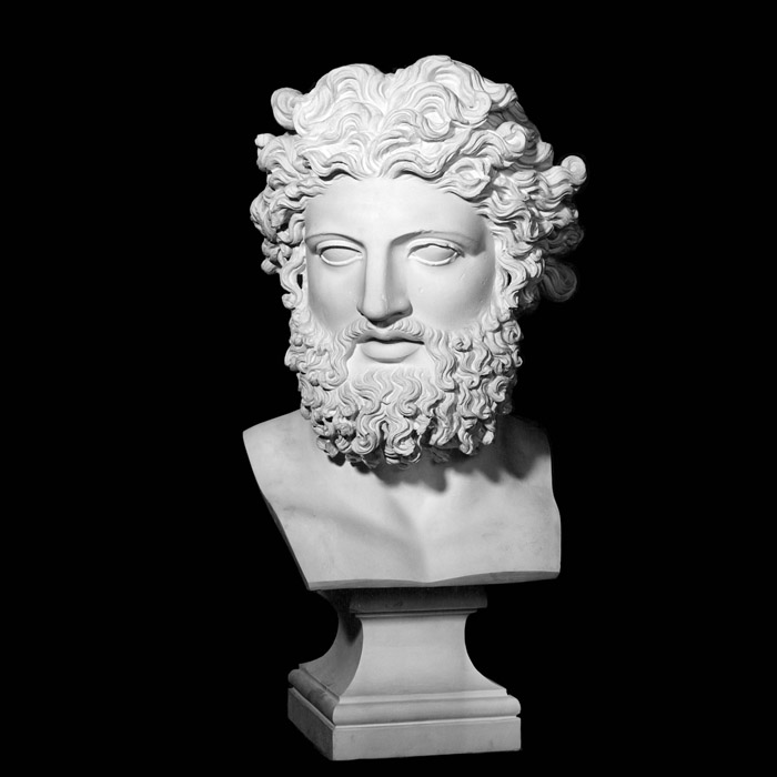 Bust of a bearded divinity, known as Jupiter of Versailles - Greco-Roman antiquities - Reproduction d’une sculpture du Musée du Louvre, Paris