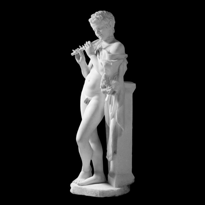 Satyr playing a flute - Greco-Roman antiquities - Reproduction d’une sculpture du Musée du Louvre, Paris