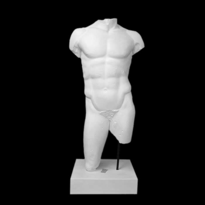 Grand torse d’homme dit d’Arès nu - Antiquités gréco-romaines - Reproduction d’une sculpture du Musée du Louvre, Paris