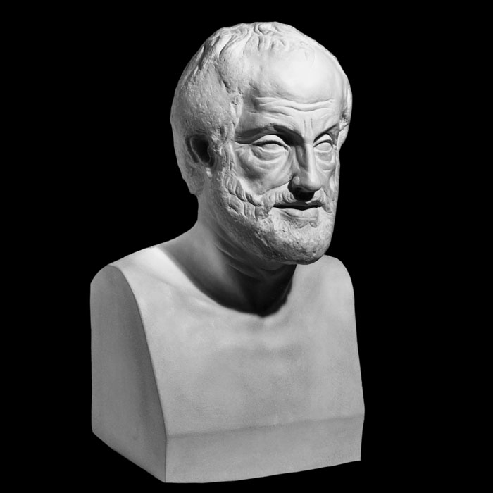 Buste d’Aristote - Antiquités gréco-romaines - Reproduction d’une sculpture du Musée du Louvre, Paris