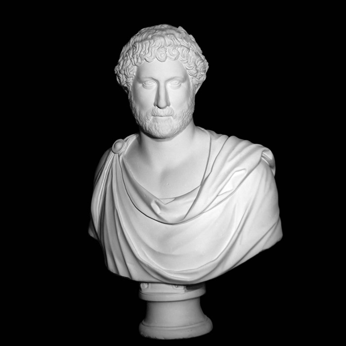 Draped bust of Hadrian - Greco-Roman antiquities - Reproduction d’une sculpture du Musée du Louvre, Paris