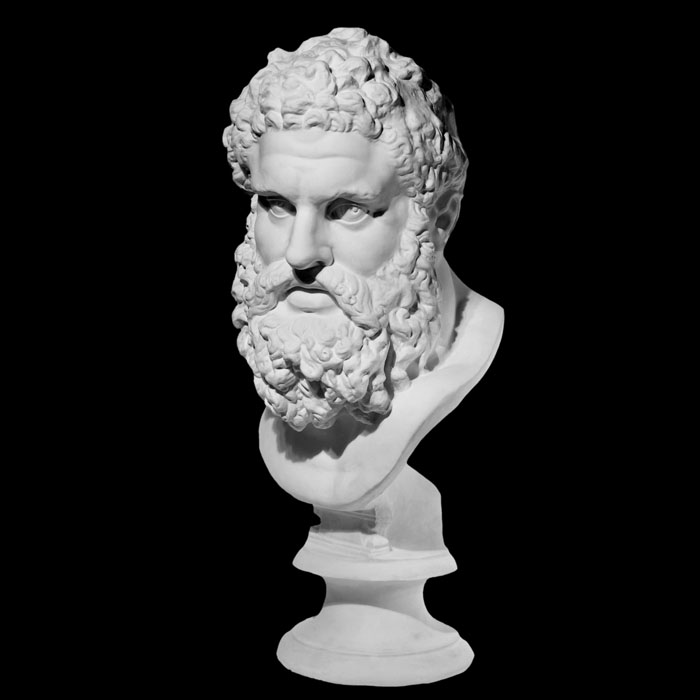 Grande tête de l’Hercule Farnèse - Antiquités gréco-romaines - Reproduction d’une sculpture du Musée Archéologique National, Naples