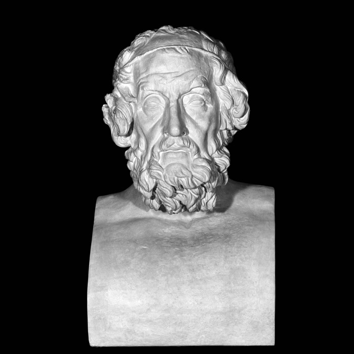 Bust of the poet Homer - Greco-Roman antiquities - Reproduction d’une sculpture du Musée du Louvre, Paris