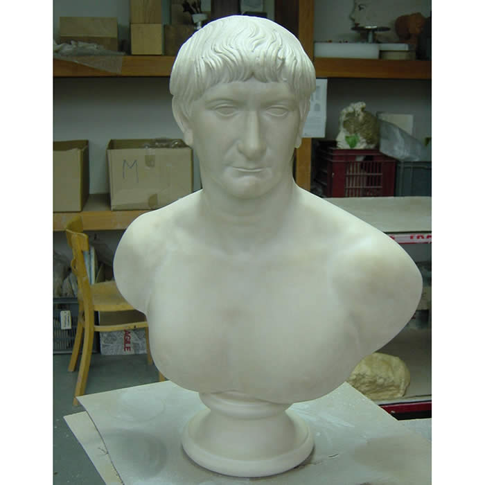 Bust of Emperor Trojan, Albani collection - Greco-Roman antiquities - Reproduction d’une sculpture du Musée du Louvre, Paris