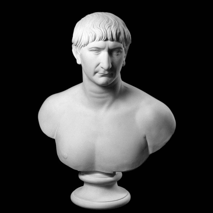 Bust of Emperor Trojan, Albani collection - Greco-Roman antiquities - Reproduction d’une sculpture du Musée du Louvre, Paris