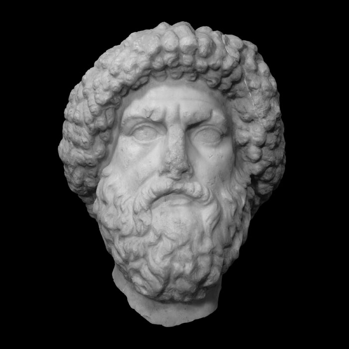 Tête de Juba I, roi de Numidie - Antiquités gréco-romaines - Reproduction d’une sculpture du Musée du Louvre, Paris