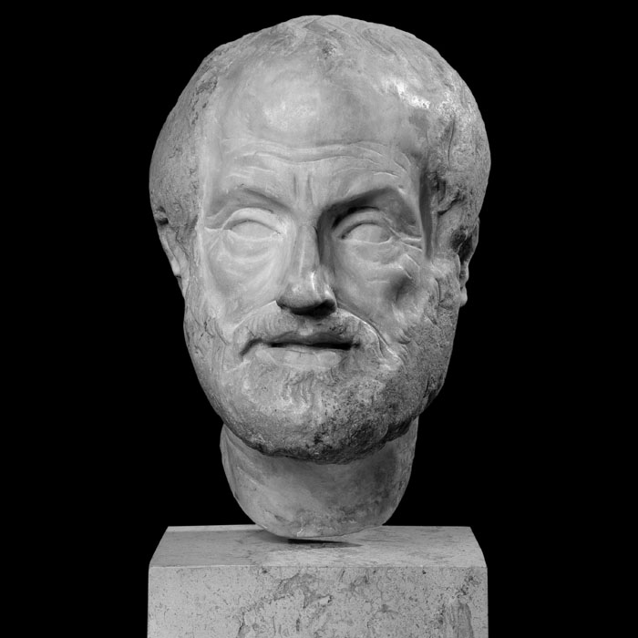 Tête d’Aristote - Antiquités gréco-romaines - Reproduction d’une sculpture du Musée du Louvre, Paris