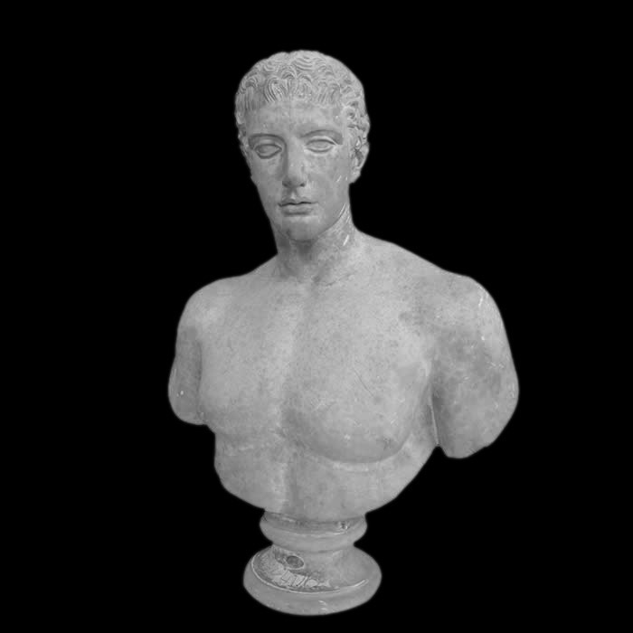 Buste d’un éphèbe, Thésée ? - Antiquités gréco-romaines - Reproduction d’une sculpture du Musée du Louvre, Paris