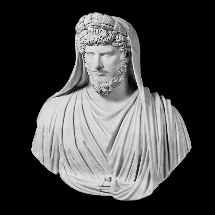 Bust of Lucius Verus as an Arval Brother - Greco-Roman antiquities - Reproduction d’une sculpture du Musée du Louvre, Paris