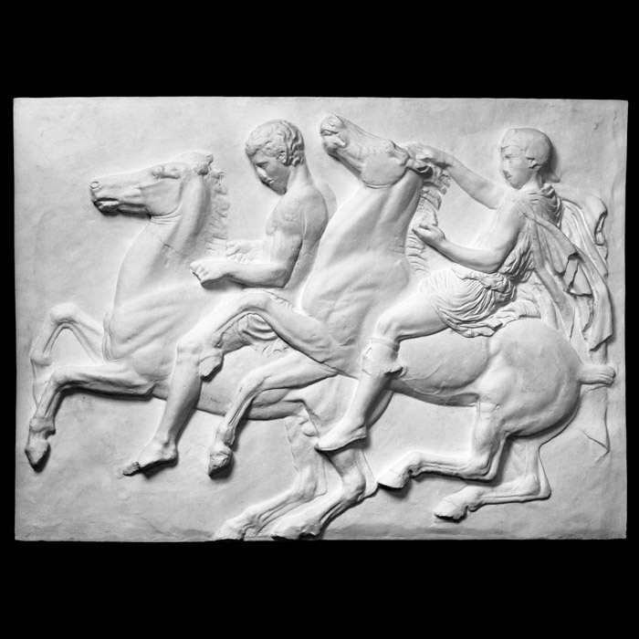 Bas-relief from the Parthenon: two horsemen XXI - Greco-Roman antiquities - Reproduction d’une sculpture du Musée de l’Acropole, Athènes