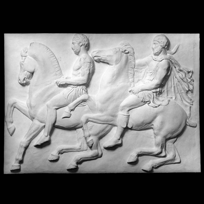 Bas-relief du Parthénon: deux cavaliers IV - Antiquités gréco-romaines - Reproduction d’une sculpture du Musée de l’Acropole, Athènes