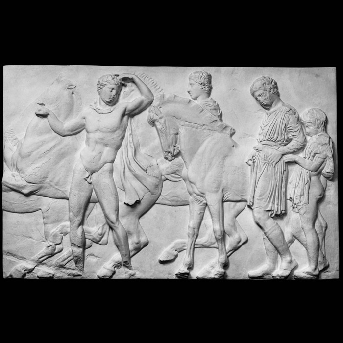 Bas-relief from the Parthenon: ephebes and horses XIII - Greco-Roman antiquities - Reproduction d’une sculpture du British Museum, Londres