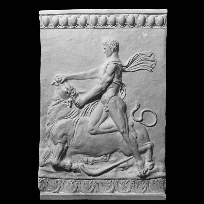 Plaque Campana d’Héraclès et le taureau - Antiquités gréco-romaines - Reproduction d’une sculpture du Musée du Louvre, Paris