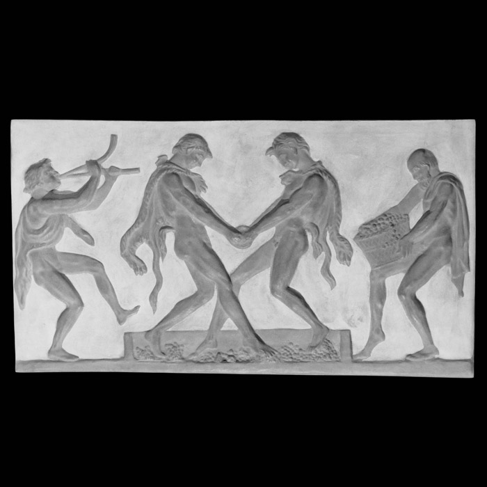Campana relief of fauns treading grapes - Greco-Roman antiquities - Reproduction d’une sculpture du Musée du Louvre, Paris