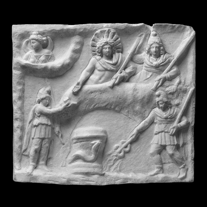 Relief mithriaque - Antiquités gréco-romaines - Reproduction d’une sculpture du Musée du Louvre, Paris