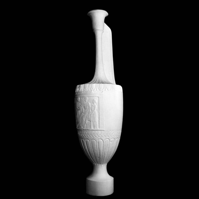 Lécythe funéraire orné de trois figures - Antiquités gréco-romaines - Reproduction d’une sculpture du Musée du Louvre, Paris