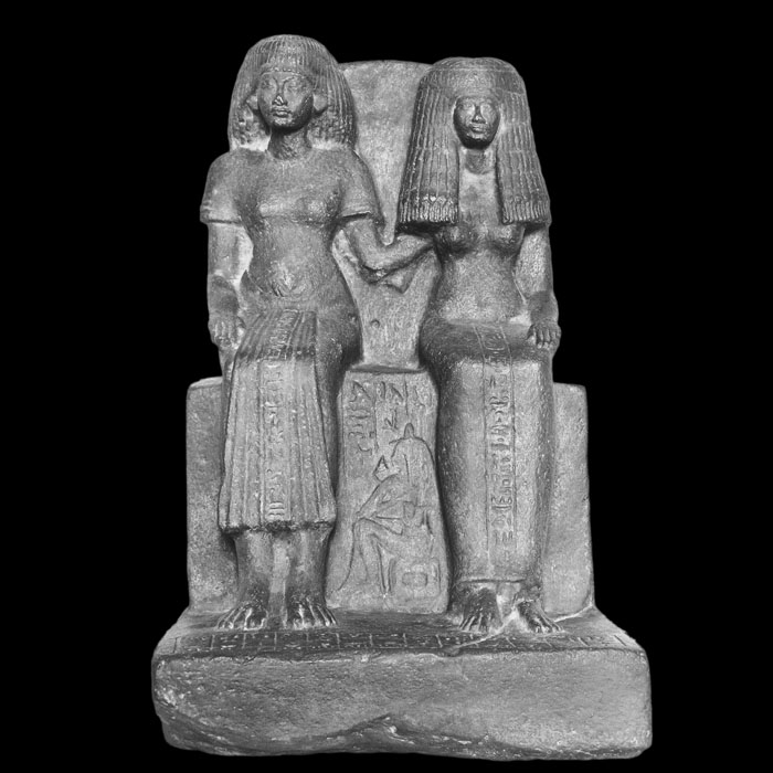 Youyou et son épouse Tiy - Antiquités égyptiennes - Reproduction d’une sculpture du Musée du Louvre, Paris