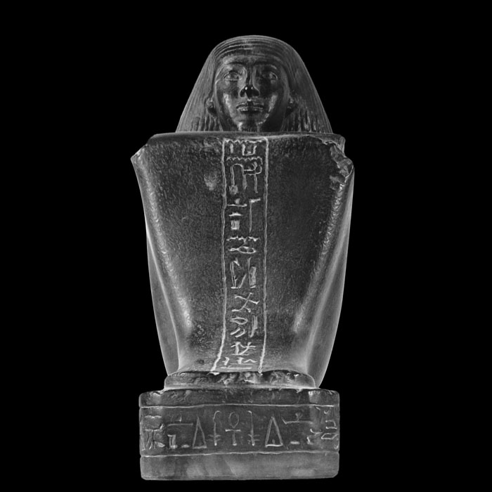 Cube statue of the scribe Paari - Egyptian antiquities - Reproduction d’une sculpture du British Museum, Londres