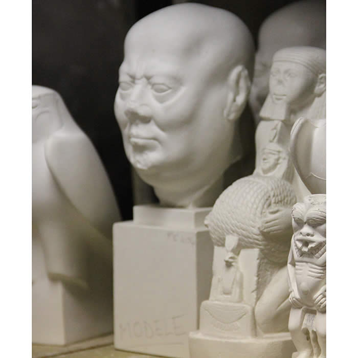 Head of an old man - Egyptian antiquities - Reproduction d’une sculpture du Musée du Louvre, Paris