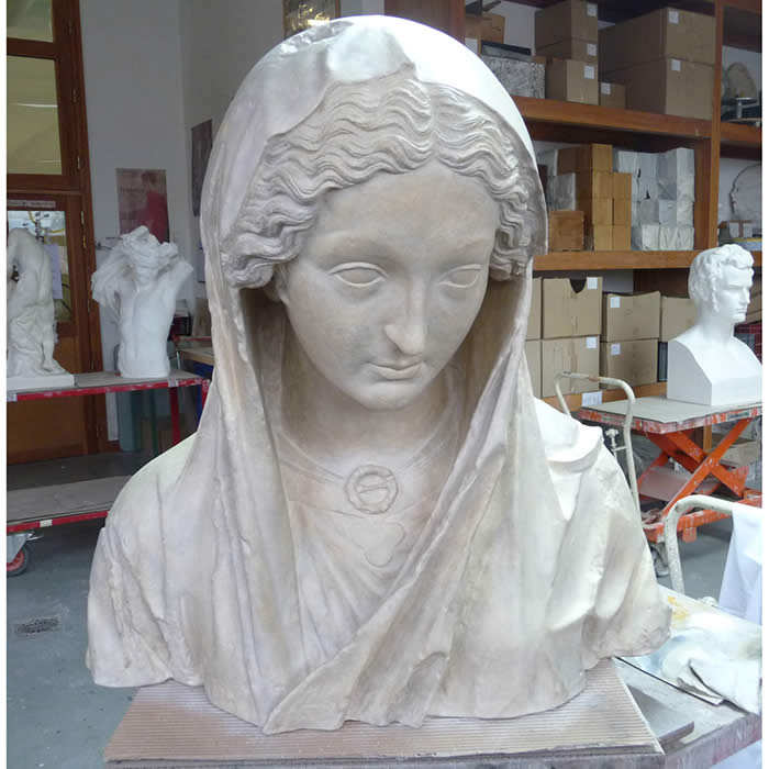 Buste de la Vierge de la cathédrale de Reims - Moyen Âge - Reproduction d’une sculpture de la Cathédrale Notre-Dame, Reims