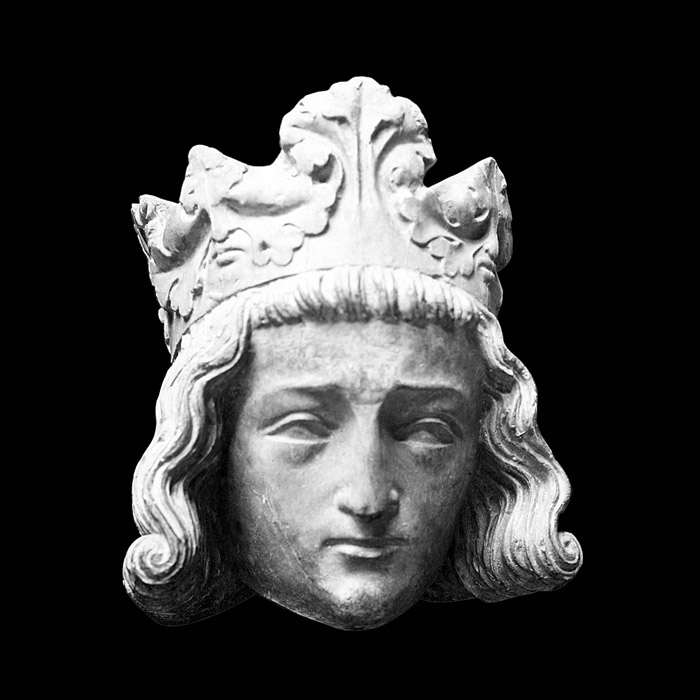 Tête de la statue de Clovis II - Moyen Âge - Reproduction d’une sculpture du 