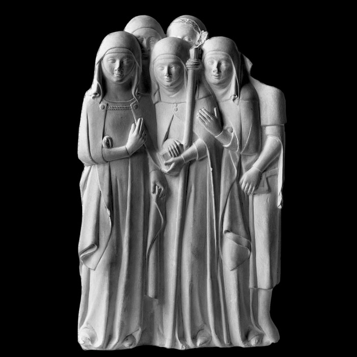 Tomb of pope Clement VI: 6 figures - Middle Ages - Reproduction d’une sculpture du Musée Crozatier, Le Puy-en-Velay