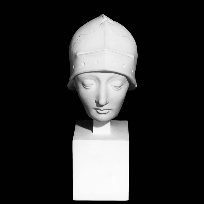 Tête d’un saint guerrier, certainement saint Maurice - Renaissance - Reproduction d’une sculpture de l’Hôtel Cabu – Musée d’Histoire et d’Archéologie, Orléans