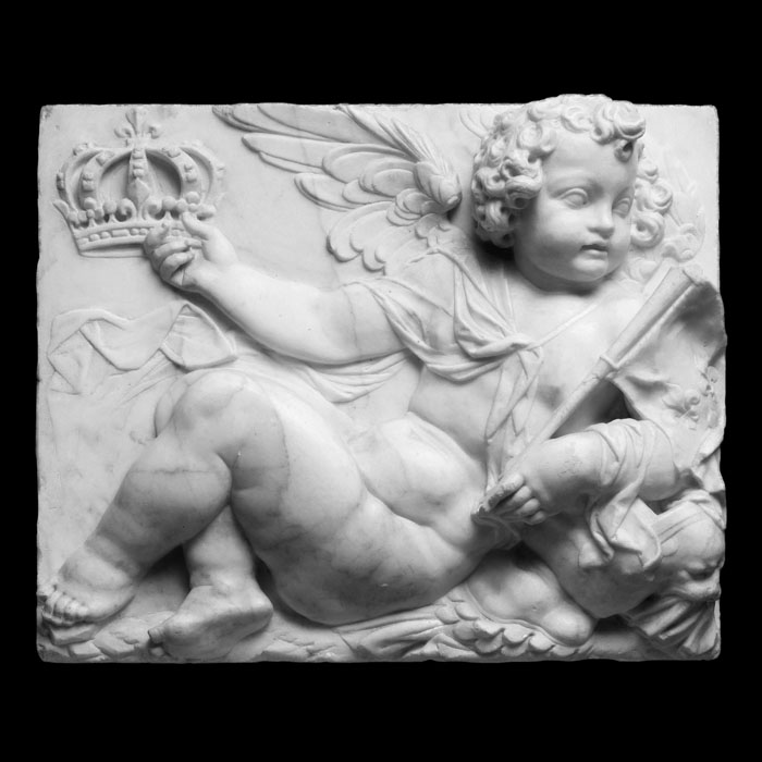 Genius with the arms of France - Renaissance - Reproduction d’une sculpture du Musée du Louvre, Paris