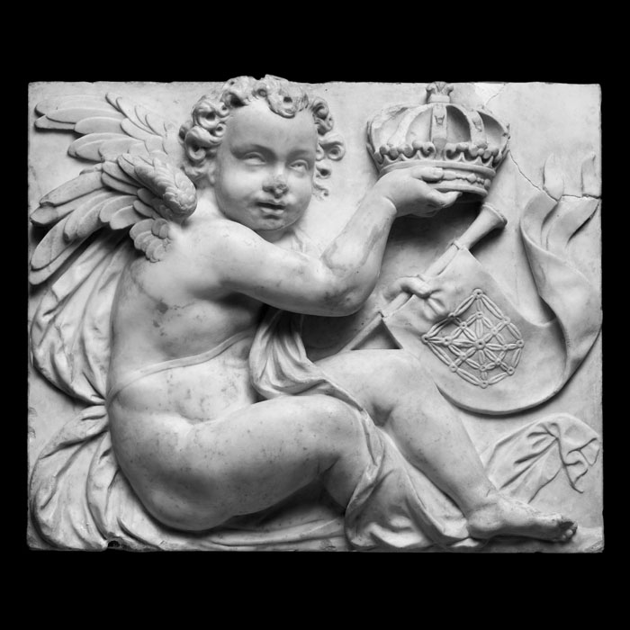 Genius with the arms of Navarre - Renaissance - Reproduction d’une sculpture du Musée du Louvre, Paris