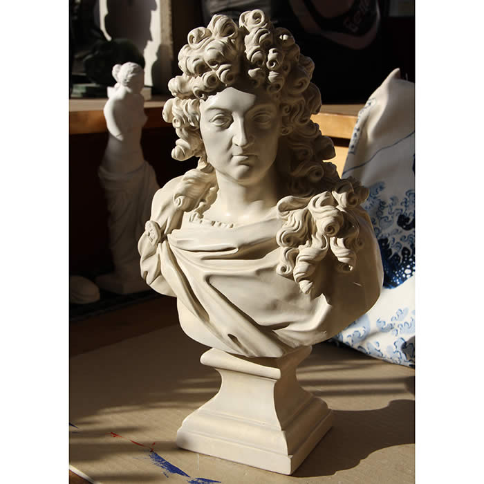 Buste de Louis XIV, réduction de 36 cm - Reproduction d’une sculpture du Musée du Louvre, Paris