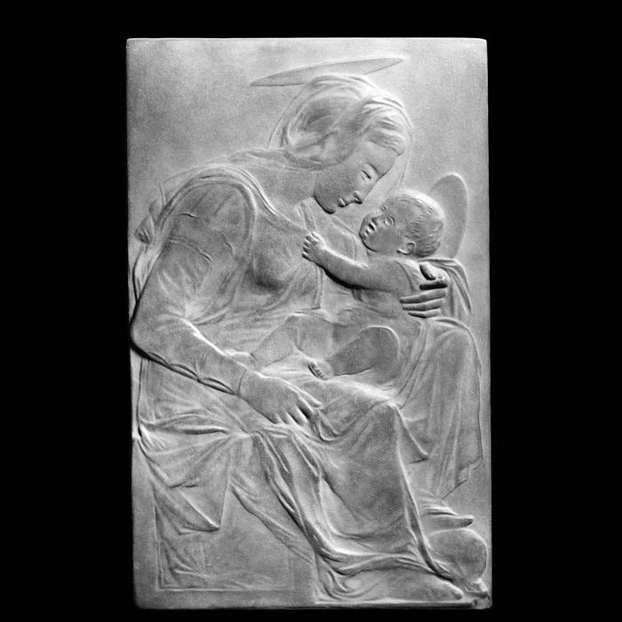 Bas-relief of the Virgin and child Jesus - Renaissance - Reproduction d’une sculpture du Victoria and Albert Museum, Londres