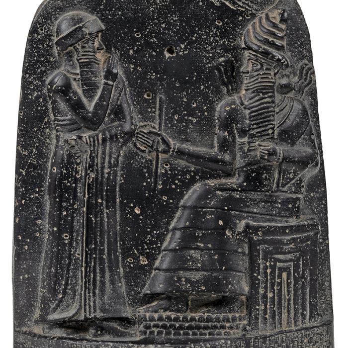 Reduction of the code of Hammurabi - Eastern antiquities - Reproduction d’une sculpture du Musée du Louvre, Paris