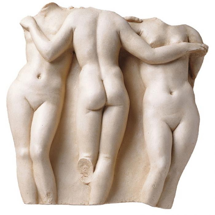 The Three Graces - Greco-Roman antiquities - Reproduction d’une sculpture du Musée du Louvre, Paris