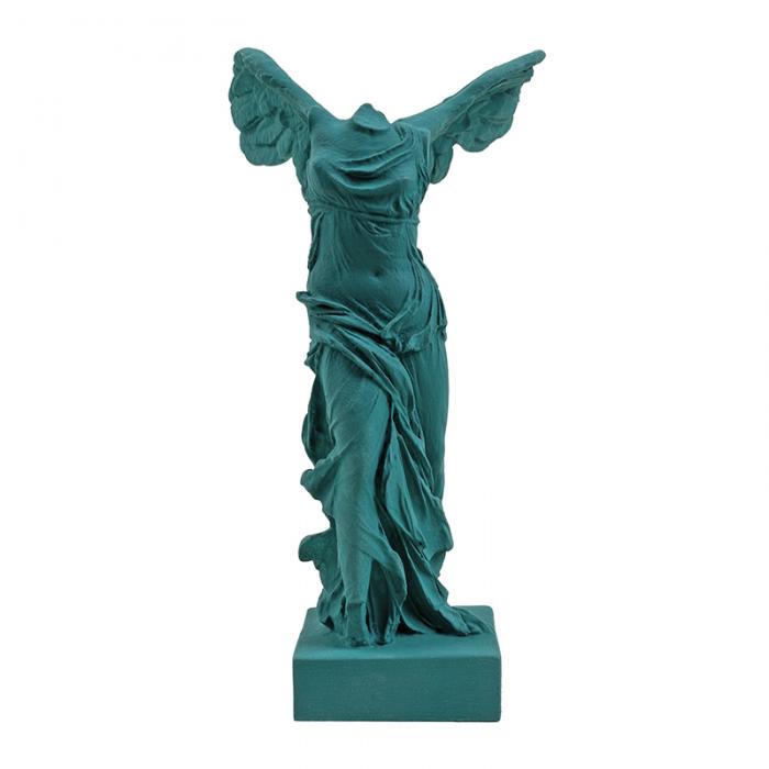 Winged Victory petrol green - Greco-Roman antiquities - Reproduction d’une sculpture du Musée du Louvre, Paris