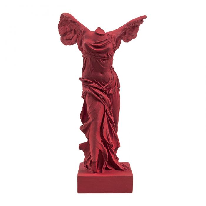 La victoire de Samothrace rouge sombre - Antiquités gréco-romaines - Reproduction d’une sculpture du Musée du Louvre, Paris