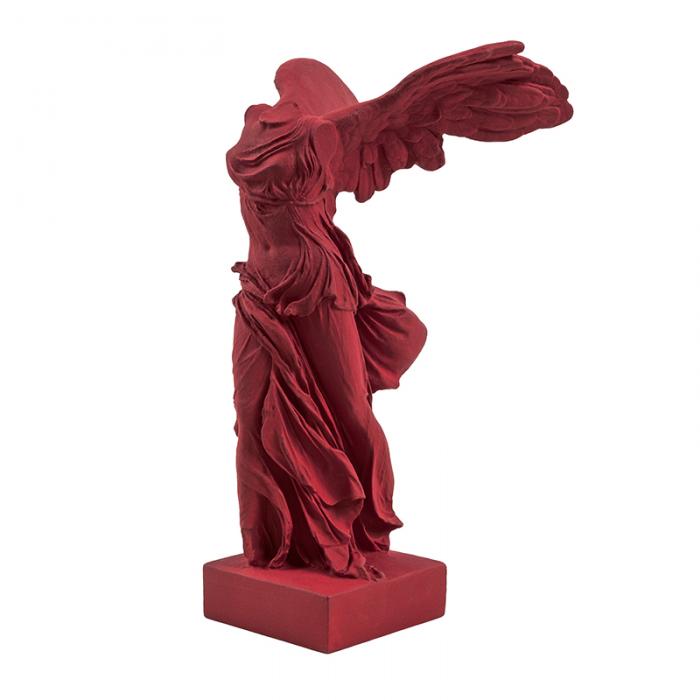 La victoire de Samothrace rouge sombre - Antiquités gréco-romaines - Reproduction d’une sculpture du Musée du Louvre, Paris