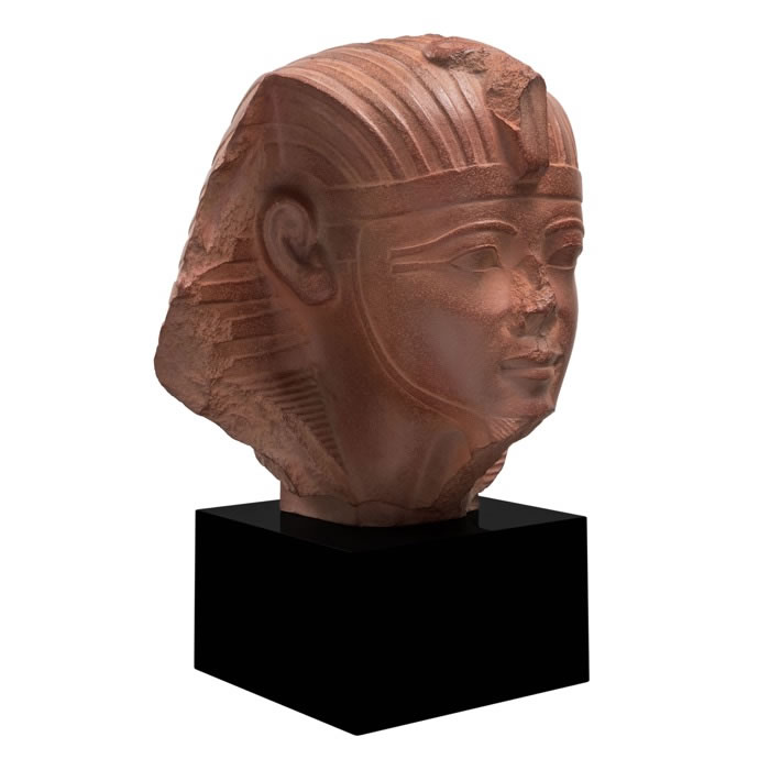 Tête de sphinx, sans doute du roi Aménophis II - Antiquités égyptiennes - Reproduction d’une sculpture du Musée du Louvre, Paris