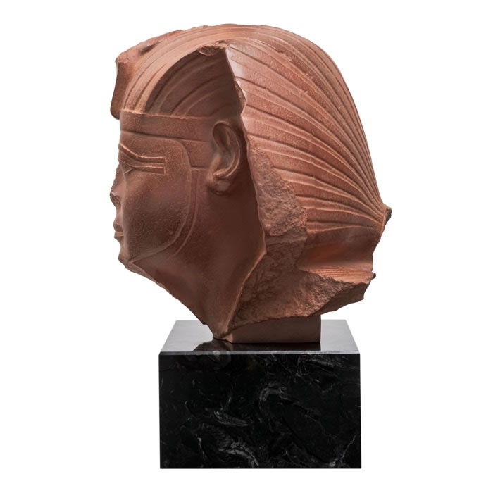 Tête de sphinx, sans doute du roi Aménophis II - Antiquités égyptiennes - Reproduction d’une sculpture du Musée du Louvre, Paris