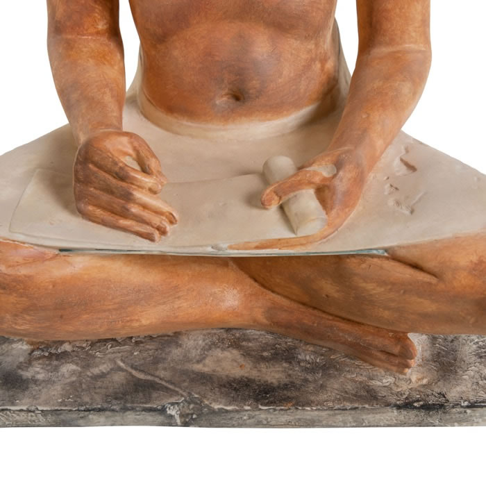 Scribe de Saqqara dit accroupi, réduction de 23,5 cm - Antiquités égyptiennes - Reproduction d’une sculpture du Musée du Louvre, Paris