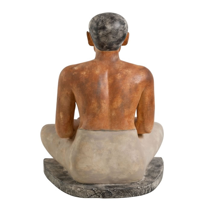 Scribe de Saqqara dit accroupi, réduction de 23,5 cm - Antiquités égyptiennes - Reproduction d’une sculpture du Musée du Louvre, Paris
