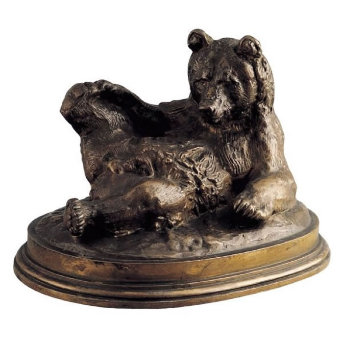 Ours couché sur le dos - Reproduction d’une sculpture du Musée du Louvre, Paris