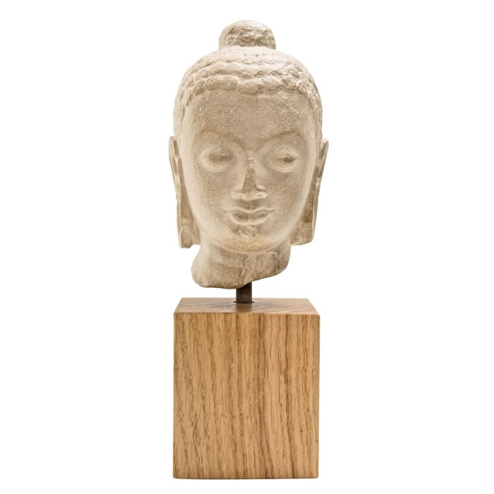 Head of the Gupta Buddha - Asian art - Reproduction d’une sculpture du Musée national des Arts asiatiques - Guimet, Paris