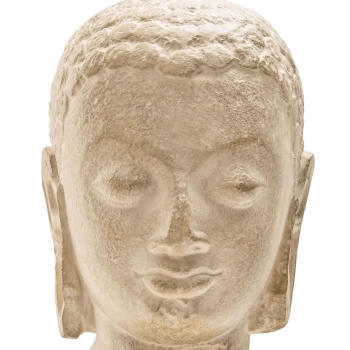 Head of the Gupta Buddha - Asian art - Reproduction d’une sculpture du Musée national des Arts asiatiques - Guimet, Paris