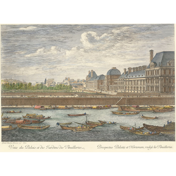 Vue du palais et des jardins des Tuileries, du côté du quai